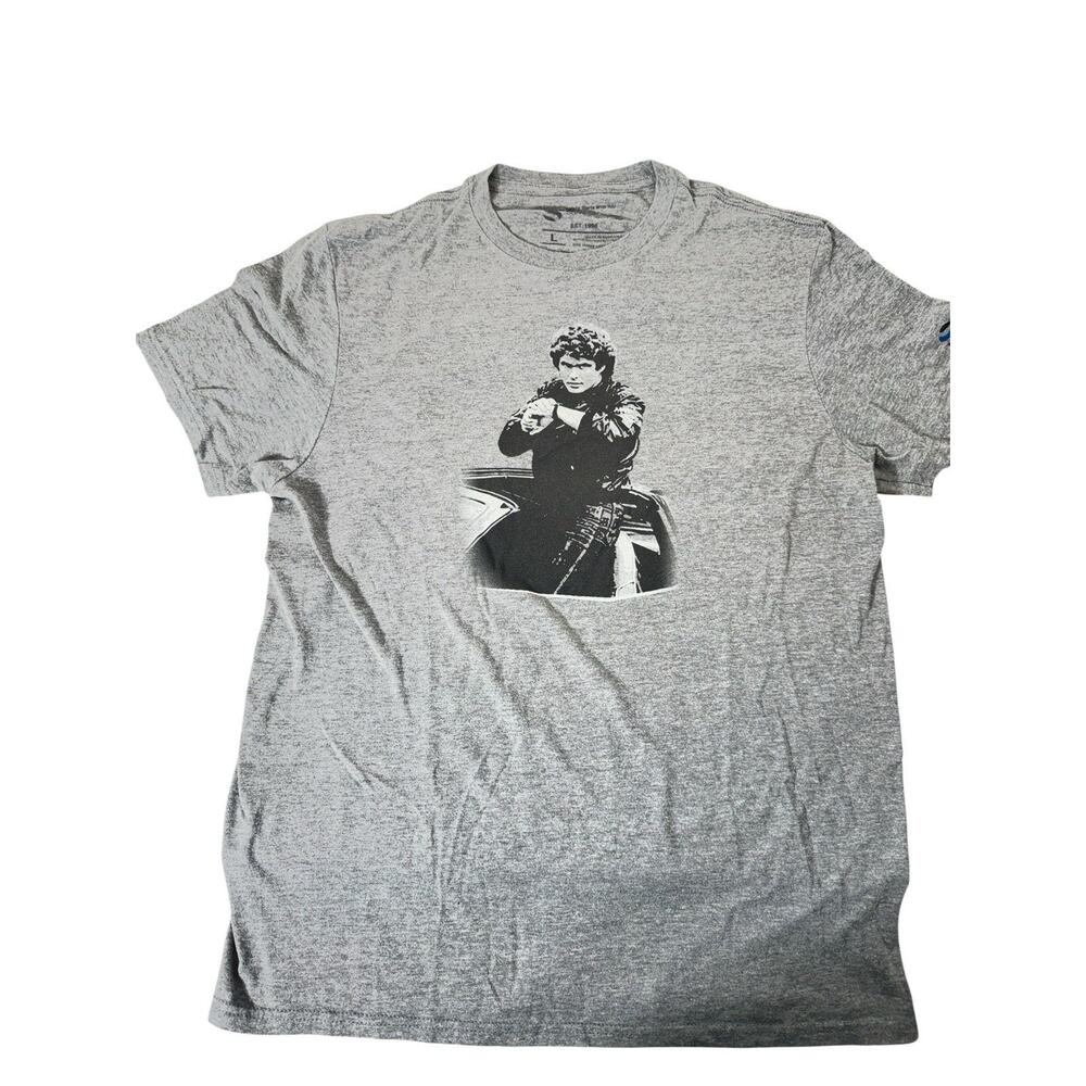 Knight Rider David Hasselhoff Large T-Shirt Dark Gray
